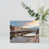 Herbstsonnenaufgang an der Ha'Penny Bridge, Dublin Postkarte (Stehend Vorderseite)