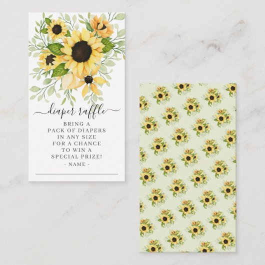 Herbstsonnenblume Blütendusche Windelwanne Windelw Begleitkarte (Vorne/Hinten)