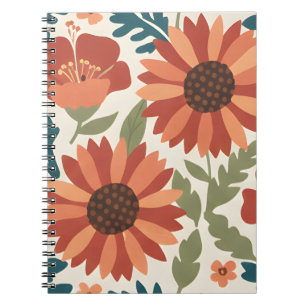 Herbstsonnenblume: Eine kühne botanische Illustrat Notizblock