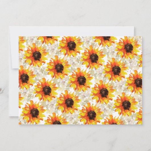 Herbstsonnenblume Erntedank Abendessen Party Einladung (Rückseite)