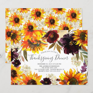 Herbstsonnenblume Erntedank Abendessen Party Einladung
