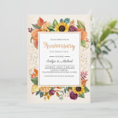 Herbstsonnenblume Herbst Jubiläum Einladung (Stehend Vorderseite)