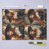 Herbstsonnenblume Hexe mit fiery Red Hair Seidenpapier (Handwerk)