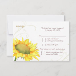 Herbstsonnenblume Hochzeitessen UAWG RSVP Karte