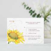 Herbstsonnenblume Hochzeitessen UAWG RSVP Karte (Stehend Vorderseite)
