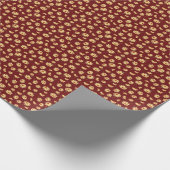 Herbstsonnenblume: Maroon Nahtloses Design Geschenkpapier (Ecke)