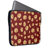 Herbstsonnenblume: Maroon Nahtloses Design Laptopschutzhülle (Vorne Rechts)