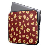 Herbstsonnenblume: Maroon Nahtloses Design Laptopschutzhülle (Vorderseite Links)