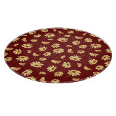 Herbstsonnenblume: Maroon Nahtloses Design Schneidebrett (Ecke)