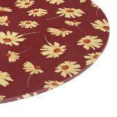 Herbstsonnenblume: Maroon Nahtloses Design Schneidebrett (Ecke)