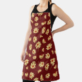 Herbstsonnenblume: Maroon Nahtloses Design Schürze (InSitu)