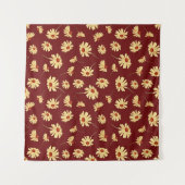 Herbstsonnenblume: Maroon Nahtloses Design Wandteppich (Vorderseite (Horizontal))