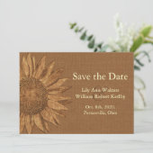 Herbstsonnenblume Save the Date (Stehend Vorderseite)