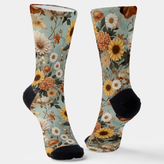 Herbstsonnenblume Socken (Gewinkelt)