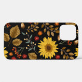 Herbstsonnenblumen: Ahornschwarzer Hintergrund Case-Mate iPhone Hülle (Rückseite (Horizontal))