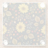Herbstsonnenblumen: Ahornschwarzer Hintergrund Glasuntersetzer (Rückseite)