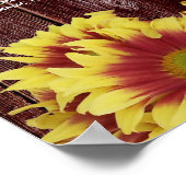 Herbstsonnenblumen auf Rustikaler Holzzaun-Hochzei Poster (Ecke)