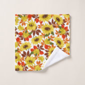 Herbstsonnenblumen Badhandtuch Set (Waschlappen)