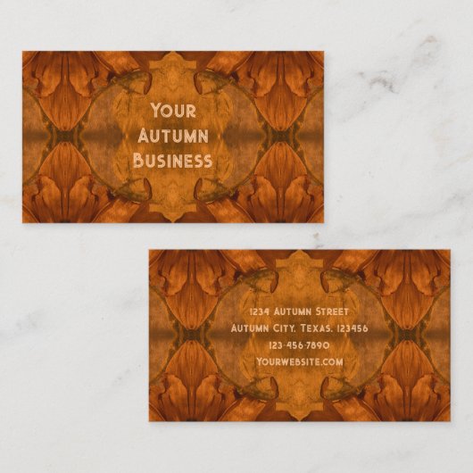 Herbstsonnenblumen Burnt Orange Vintage Blüte Visitenkarte (Vorne/Hinten)