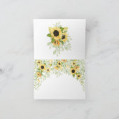 Herbstsonnenblumen Elephant Girls Babydusche Dankeskarte (Innenseite)