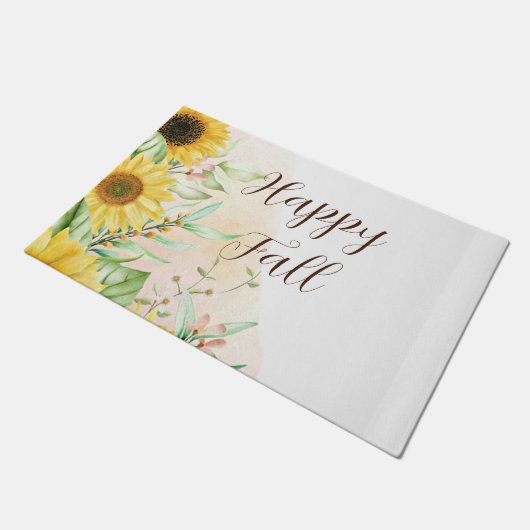 Herbstsonnenblumen mit anpassbarem Text Fußmatte (Schrägansicht)