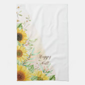 Herbstsonnenblumen mit anpassbarem Text Geschirrtuch (Vertikal)