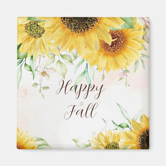 Herbstsonnenblumen mit anpassbarem Text Magnet (Vorne)