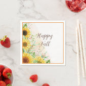 Herbstsonnenblumen mit anpassbarem Text Serviette (Beispiel)