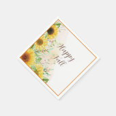 Herbstsonnenblumen mit anpassbarem Text Serviette (Ecke)
