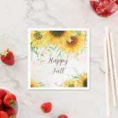 Herbstsonnenblumen mit anpassbarem Text Serviette (Beispiel)