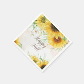 Herbstsonnenblumen mit anpassbarem Text Serviette (Ecke)