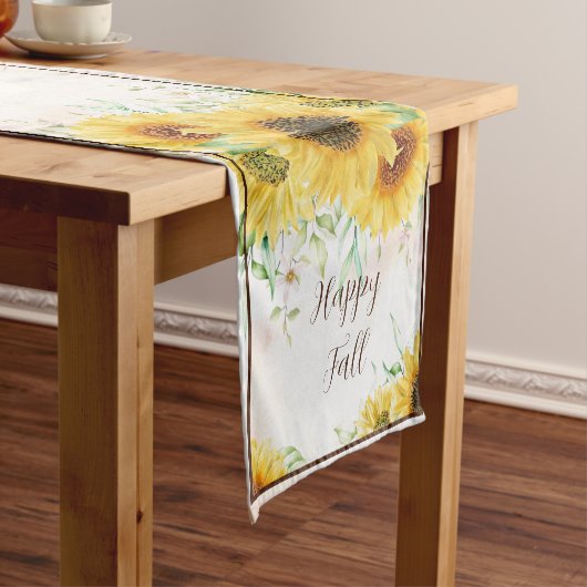 Herbstsonnenblumen mit individualisierbarem Text k Kurzer Tischläufer (Beispiel)