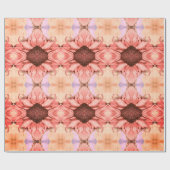 Herbstsonnenblumen Rosa Orangefarbene Wasserfarbe Geschenkpapier (Flach)