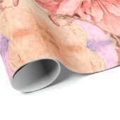 Herbstsonnenblumen Rosa Orangefarbene Wasserfarbe Geschenkpapier (Rolleneckpunkt)