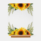 Herbstsonnenblumen und grünes Brautparty Willkomme Acrylschild (Vorderseite)