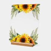 Herbstsonnenblumen und grünes Brautparty Willkomme Acrylschild (Winkel)