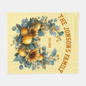Herbstsonnenblumen und Zitronenfarben Fleecedecke (Vorderseite (Horizontal))