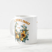Herbstsonnenblumen und Zitronenfarben Kaffeetasse (Vorderseite Links)
