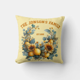Herbstsonnenblumen und Zitronenfarben Kissen