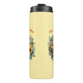 Herbstsonnenblumen und Zitronenfarben Thermosbecher (Vorderseite)