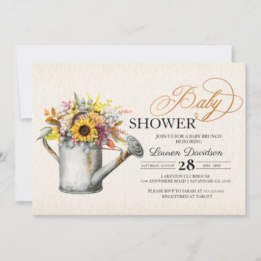 Herbstsonnengebläse Kinderdusche Einladung (Vorderseite)