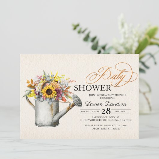 Herbstsonnengebläse Kinderdusche Einladung (Stehend Vorderseite)