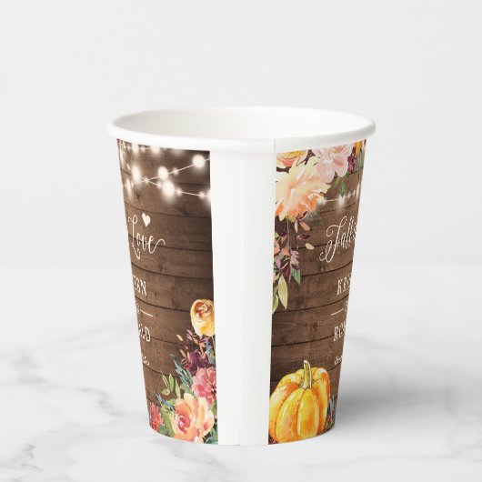 Herbstsonnenlichter in der Liebe fallen Pappbecher (Rechts)