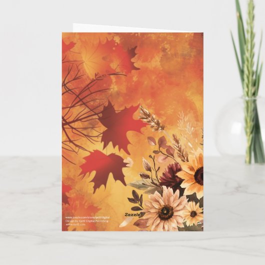 Herbstsonnenoffenbarung 11:17 Glückliches Erntedan Karte (Rückseite)