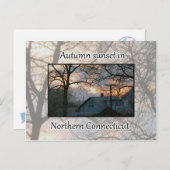 Herbstsonnenuntergang im Norden Connecticuts Postkarte (Vorne/Hinten)