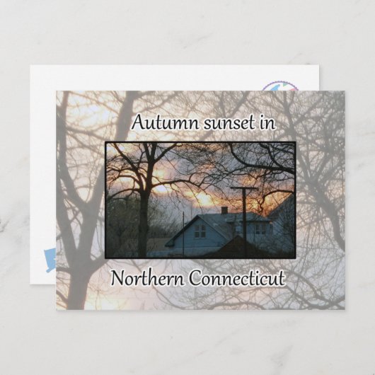 Herbstsonnenuntergang im Norden Connecticuts Postkarte (Vorne/Hinten)