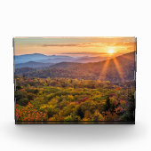 Herbstsonnenuntergang von den Bakonhöhen Fotoblock (Vorderseite)