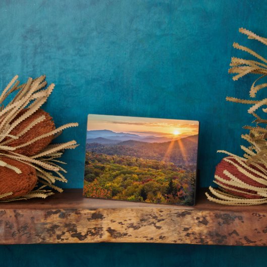 Herbstsonnenuntergang von den Bakonhöhen Fotoplatte (Seite)