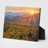 Herbstsonnenuntergang von den Bakonhöhen Fotoplatte (Seite)