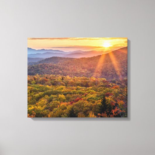 Herbstsonnenuntergang von den Bakonhöhen Leinwanddruck (Vorderseite)